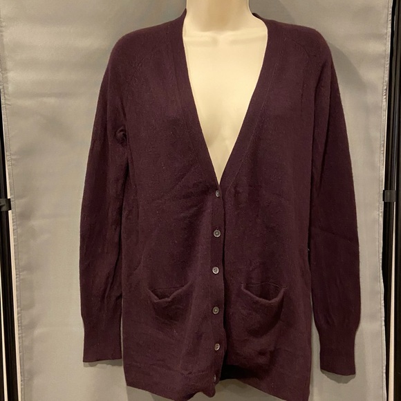 Banana Republic Sweaters - Banana Republic Purple V-Neck Cardigan Sweater Merino Wool & Cashmere Size XS